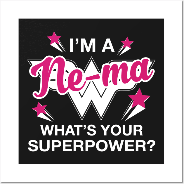 I'm A Ne-ma What's Your Superpower? Personalized Grandma Shirt Wall Art by bestsellingshirts